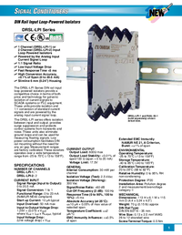 Thumbnail of document Data Sheet - DRSL-LPI-2 DIN Rail Input loop Powered Isolators w/ 1 or 2 Channels